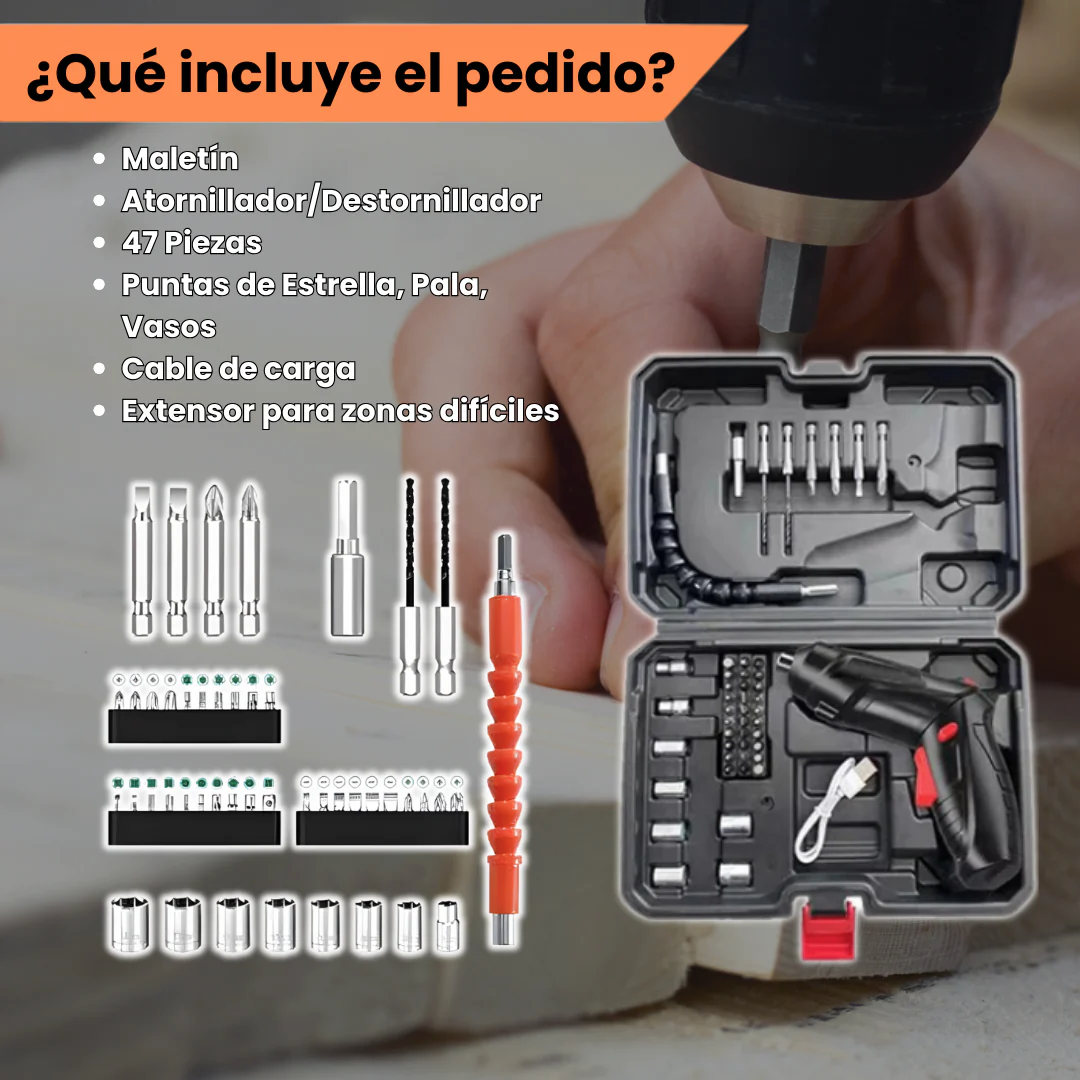 Kit Destornillador Automático 47 pzas