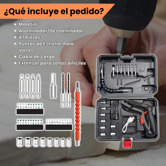 Kit Destornillador Automático 47 pzas